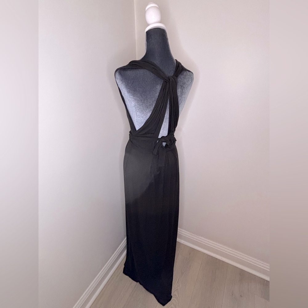 Tart Black Jersey Tie Back Maxi Dress Size M - Picture 4 of 12